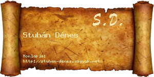 Stuhán Dénes névjegykártya
